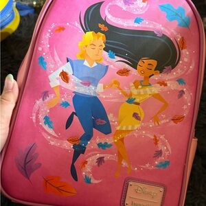 Disney Pink Backpack with Pocahontas and John Smith